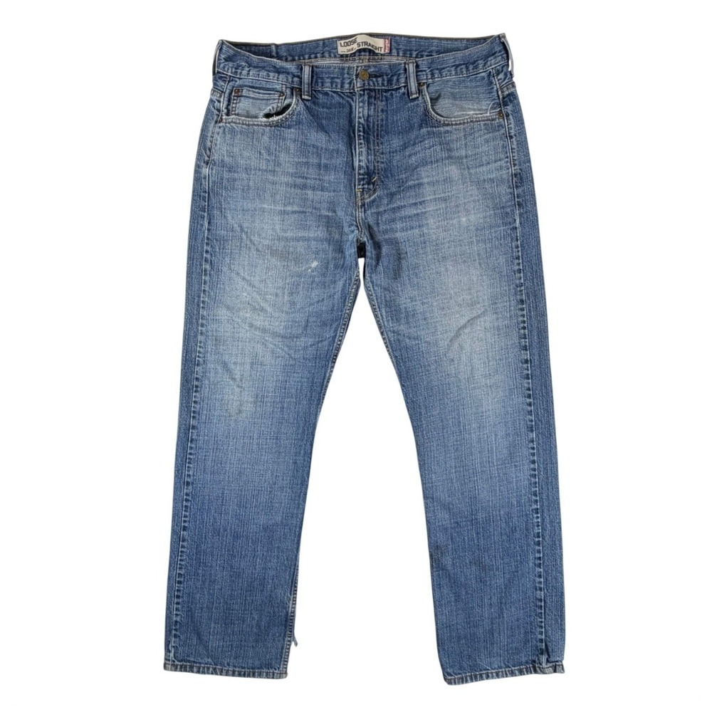 Levis 569 Loose Straight Mens 36x34 Blue Denim Jeans Medium Wash Cotton